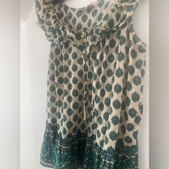 Juicy Couture Mandala Print Flutter Sleeve Boho Top Size Small - Picture 4 of 7